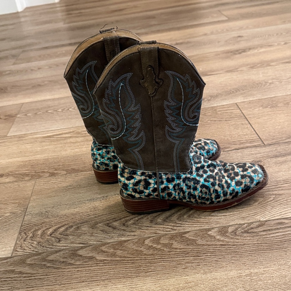 Roper Brown and Blue Kids Boots